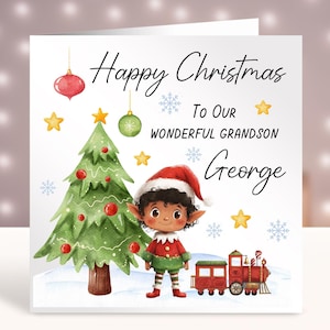 Biglietto di Natale personalizzato per figlia, figlio, nipote, nipote maschio, nipote femmina, nipote maschio, nipote femmina, nipote femmina, sorella, cugina, amica, piccolo elfo
