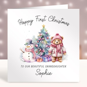Biglietto di Natale personalizzato per il primo Natale, Biglietto di Natale per il primo bambino, Biglietto per ragazze, Figlia, Nipote, Sorella, Cugina, Amica