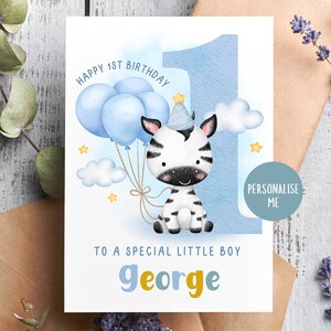 Tarjeta personalizada de 1.º 2.º 3.º cumpleaños, tarjeta de cumpleaños personalizada para niños, hermano, hijo, nieto, sobrino, bebés 1.ª tarjeta de cumpleaños