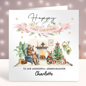 Biglietto di Natale personalizzato per il primo Natale, Biglietto di Natale per il primo bambino, Biglietto per ragazze, Figlia, Nipote, Sorella, Cugina, Amica