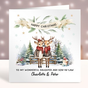 Joyeux Noël à une fille et à un gendre très spéciaux, carte de Noël pour fille et gendre, carte de Noël pour couple