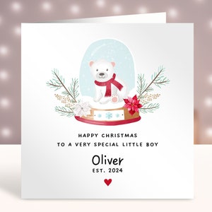 Biglietto di Natale personalizzato per figlia, figlio, nipote, nipote, sorella, cugino, amico, orso polare