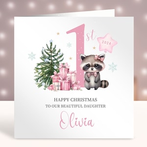 Biglietto di Natale personalizzato per il primo Natale, Biglietto di Natale per il primo bambino, Biglietto per ragazze, Figlia, Nipote, Sorella, Cugina, Amica