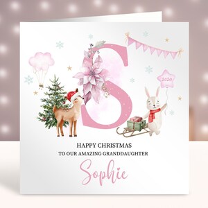 Personalisierte erste Weihnachtskarte, Babys 1. Weihnachtskarte, Karte für Mädchen, Tochter, Enkelin, Nichte, Schwester, Cousin, Freundin