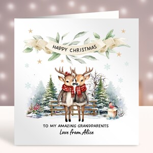 Biglietto di Natale personalizzato per i nonni, Buon Natale a una nonna e a un nonno speciali, Biglietto di Natale per coppia, zia e zio
