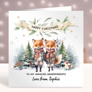 Biglietto di Natale personalizzato per i nonni, Buon Natale a una nonna e a un nonno speciali, Biglietto di Natale per coppia, zia e zio