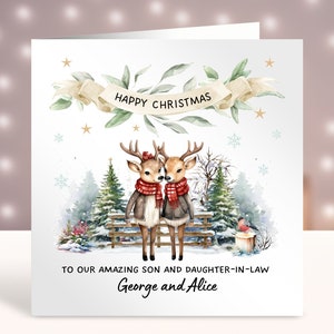 Joyeux Noël à un fils et une belle-fille très spéciaux, carte de Noël pour beau-fils et belle-fille, carte de Noël pour couple, pour vous deux