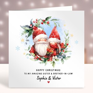 Carte de Noël personnalisée pour belle-soeur et beau-frère, joyeux Noël à une sœur spéciale et à un beau-frère, un couple mignon, une tante et un oncle