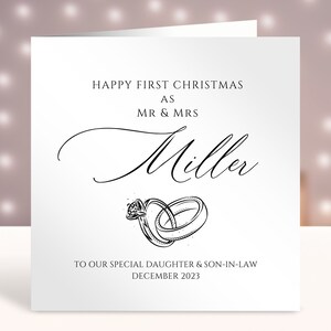 Personalised Christmas Card For Daughter & Son-in Law, Mr and Mrs Christmas Card, First Christmas as Couple Card, Card To Both Of You
