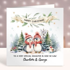 Joyeux Noël à une fille et un gendre très spéciaux, carte de Noël pour le fils et la belle-fille, carte de Noël pour un couple, vous deux
