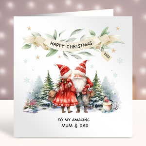 Biglietto di Natale personalizzato per genitori, Buon Natale a una mamma e un papà speciali, Biglietto di Natale per coppia, A mamma e papà, Biglietto di Natale per la famiglia
