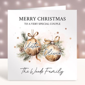 Personalisierte Weihnachtskarte für die Familie, Weihnachtskarte für ein Paar, Paar-Weihnachtskarte, personalisierte Namen, Familienkarten, Familiennamen,