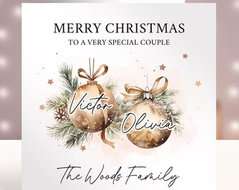 Personalisierte Weihnachtskarte für die Familie, Weihnachtskarte für ein Paar, Paar-Weihnachtskarte, personalisierte Namen, Familienkarten, Familiennamen,