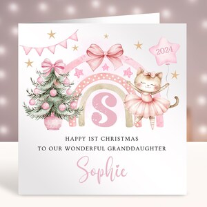 Tarjeta de primera Navidad personalizada, tarjeta de primera Navidad para bebé, tarjeta para niñas, hija, nieta, sobrina, hermana, prima, amiga