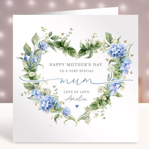 Carte personnalisée pour la fête des mères, 1er cadeau de fête des mères, maman, maman, nounou, grand-mère, belle-mère, arrière-grand-grand-mère, coeur personnalisé