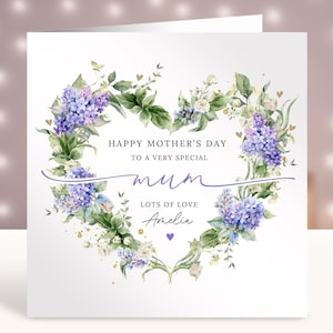 Carte personnalisée pour la fête des mères, 1er cadeau de fête des mères, maman, maman, nounou, grand-mère, belle-mère, arrière-grand-grand-mère, coeur personnalisé