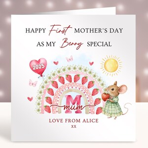 Carte personnalisée pour la fête des mères, 1er cadeau de fête des mères, maman, maman, nounou, grand-mère, belle-mère, arrière-grand-grand-mère, coeur personnalisé