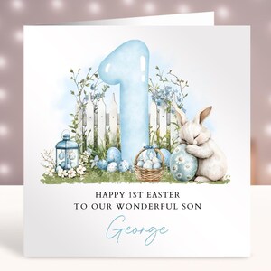 Personalisierte Osterkarte, Babys 1. Ostern, Baby Erstes Ostern, Erste Ostern 2025 Karte, Sohn, Enkel, Neffe, Cousin, Baby-Ostergeschenk