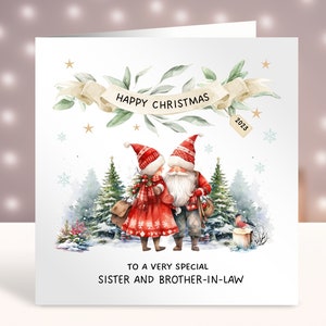 Carte de Noël personnalisée pour belle-soeur et beau-frère, Joyeux Noël à un beau-frère et à une sœur spéciaux, Animaux de la ferme, Joli couple