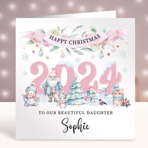 Biglietto di Natale personalizzato, Biglietto di Natale per il primo bambino, Biglietto per ragazze, Figlia, Nipote, Sorella, Cugina, Amica