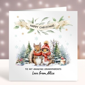 Biglietto di Natale personalizzato per i nonni, Buon Natale a una nonna e a un nonno speciali, Biglietto di Natale per coppia, zia e zio