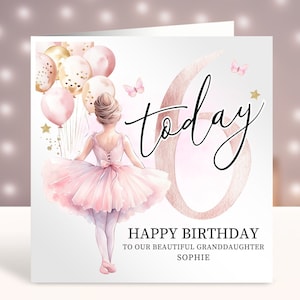 Personalisierte Ballerina Geburtstagskarte, jedes Alter, 6.Geburtstag Ballerina Karte, Ballett-Tänzerin Mädchen, Karte für kleine Mädchen 1.2.3.4.5