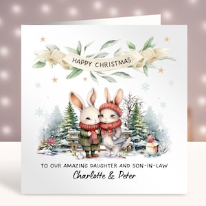 Joyeux Noël à une fille et à un gendre très spéciaux, carte de Noël pour fils et belle-fille, carte de Noël pour couple