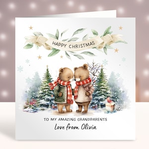 Biglietto di Natale personalizzato per i nonni, Buon Natale a una nonna e a un nonno speciali, Biglietto di Natale per coppia, zia e zio