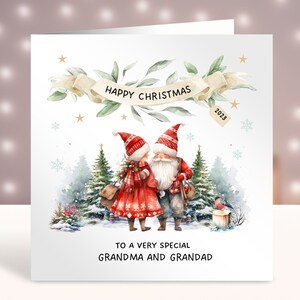 Biglietto di Natale personalizzato per i nonni, Buon Natale a una nonna e a un nonno speciali, Biglietto di Natale per coppia, zia e zio