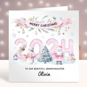 Personalisierte Weihnachtskarte, Babys 1. Weihnachtskarte, Karte für Mädchen, Tochter, Enkelin, Nichte, Schwester, Cousin, Freundin