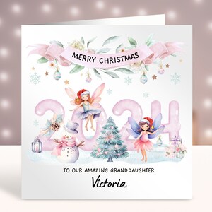 Carte de Noël personnalisée, 1er carte de Noël de bébé, carte pour fille, fille, petite-fille, nièce, soeur, cousine, amie