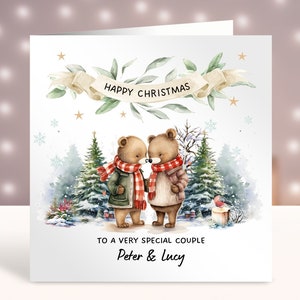 Tarjeta de Navidad de pareja personalizada, feliz Navidad a una pareja especial, tarjeta de Navidad para ambos, tarjeta de Navidad de amigos