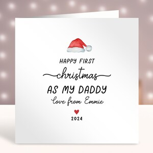 Primera Navidad como mi papá, 1a tarjeta de Navidad personalizada, Tarjeta para padres, Recién nacido a papá, 1a Navidad del bebé, Tarjeta minimalista