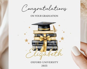 Personalised Graduation Card, University Graduation Card, Congratulations Card for Daughter, Son, Niece, Granddaughter, Graduation 2025
