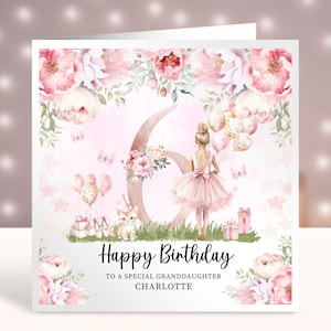 Carte d'anniversaire personnalisée ballerine, tout âge, 6e anniversaire ballerine, danseuse de ballet, carte pour petite fille 1er 2e 3e 4e 5e