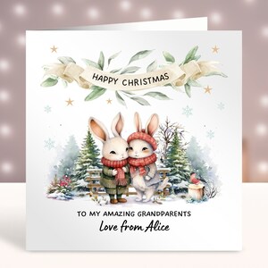 Biglietto di Natale personalizzato per i nonni, Buon Natale a una nonna e a un nonno speciali, Biglietto di Natale per coppia, zia e zio