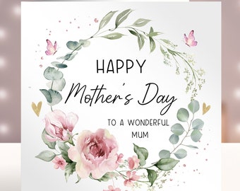 Mother's Day Card Personalised to A Special Mum Mummy Auntie Grandma ...