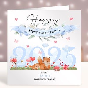 Personalisierte erste Valentinstag Karten, 1. Valentinstag als mein Papa, Karten vom Baby, neues Papa Geschenk, Karte für ihn von Tochter Sohn Baby