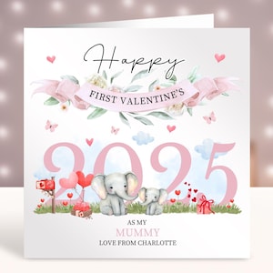Gepersonaliseerde eerste Valentijnsdagkaarten, 1e Valentijnsdag als mijn moeder, kaarten van baby, cadeau nieuwe moeder, kaart voor haar van dochter zoon baby