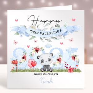 Gepersonaliseerde eerste valentijnskaart, baby's 1e valentijnskaart, kaart voor jongens, zoon, kleinzoon, neef, broer, zus, neef, vriend