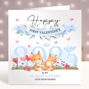 Gepersonaliseerde eerste Valentijnsdagkaarten, fijne 1e Valentijnsdag als mijn mama en papa, nieuwe ouders, kaart van baby, van zoon, dochter