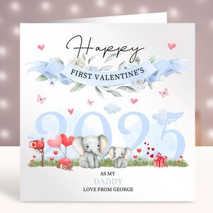 Personalisierte erste Valentinstag Karten, 1. Valentinstag als mein Papa, Karten vom Baby, neues Papa Geschenk, Karte für ihn von Tochter Sohn Baby