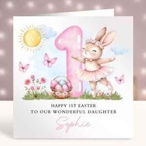 Personalisierte Osterkarte, Babys 1. Ostern, Baby Erstes Ostern, Erste Ostern 2025 Karte, Tochter, Enkelin, Nichte, Baby-Ostern-Geschenk