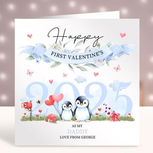 Personalisierte erste Valentinstag Karten, 1. Valentinstag als mein Papa, Karten vom Baby, neues Papa Geschenk, Karte für ihn von Tochter Sohn Baby