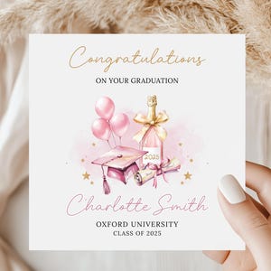 Carte de remise de diplôme personnalisée, carte de remise de diplôme universitaire, carte de félicitations pour fille, soeur, nièce, petite-fille, remise des diplômes 2025