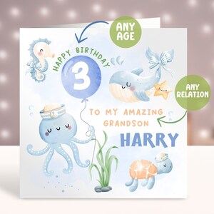 Biglietto di compleanno personalizzato ricordo, figlio, nipote, fratello, biglietto di compleanno per qualsiasi età, biglietto per nipote, biglietto d'auguri, 1°, 2°, 3°, 4°,