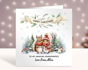 Personalised Christmas Card For Grandparents, Happy Christmas To A Special Grandma and Grandad, Xmas Card For Couple, Aunt and Uncle