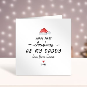 First Christmas As My Daddy, Personalised 1st Christmas Card, Card For Parents, Newborn to Dad, Baby's 1st Christmas, Minimalist Card