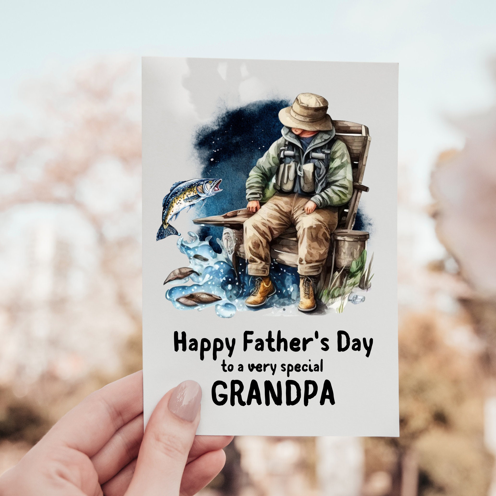 Fishing Father's Day Card, Fisherman, for A Special Dad, Daddy, Grandad,  Step Dad, Papa, Pops, Grampy, Happy Fathers Day, Card for Him 