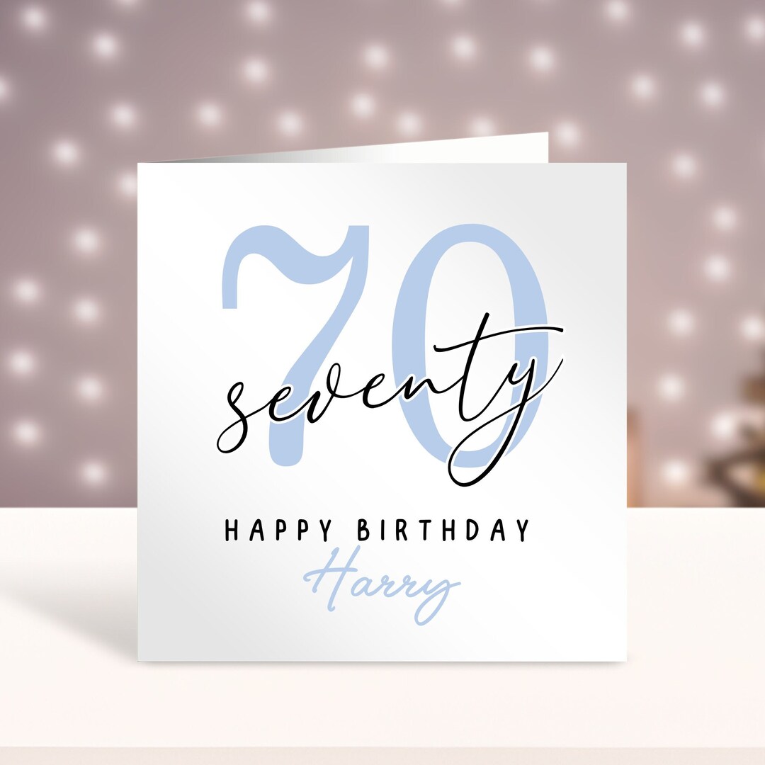 Personalised 70th Birthday Card for Him, Any Age, Custom Card, Happy ...